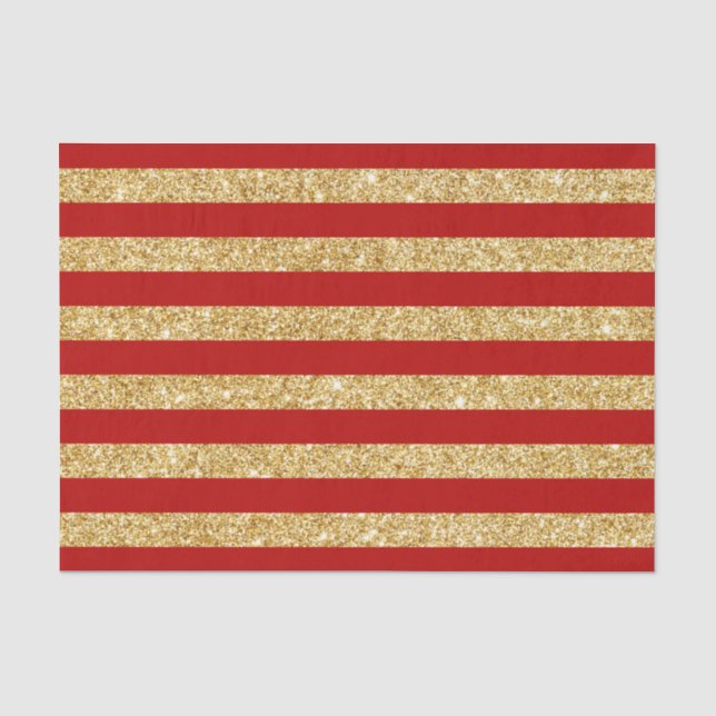Eleganter Imitat-GoldGlitter und rotes Seidenpapier (Vorderseite)