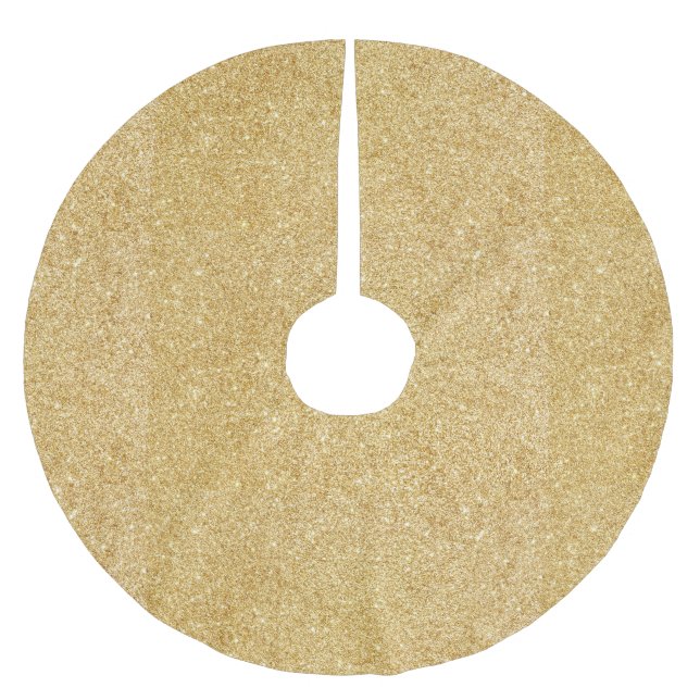 Eleganter Imitat-GoldGlitzer Polyester Weihnachtsbaumdecke (Vorderseite)