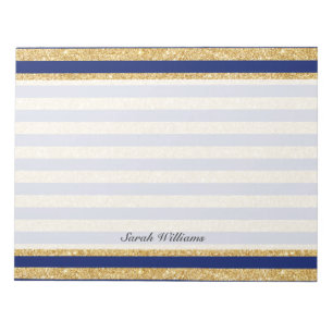 Eleganter Imitat-GoldGlitzer und blauer Notizblock