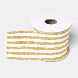 Eleganter Imitat-GoldGlitzer und weißes Ripsband