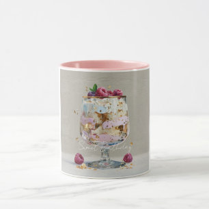 Eleganter Impasto-Himbeer-Dessert Süßer Geburtstag Tasse