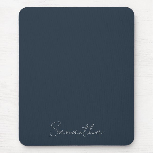 Eleganter Individuelle Name Dark Blue Mousepad (Vorne)