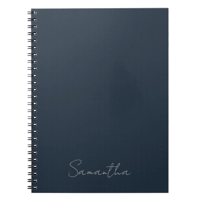 Eleganter Individuelle Name Dark Blue Notebook Notizblock (Vorderseite)