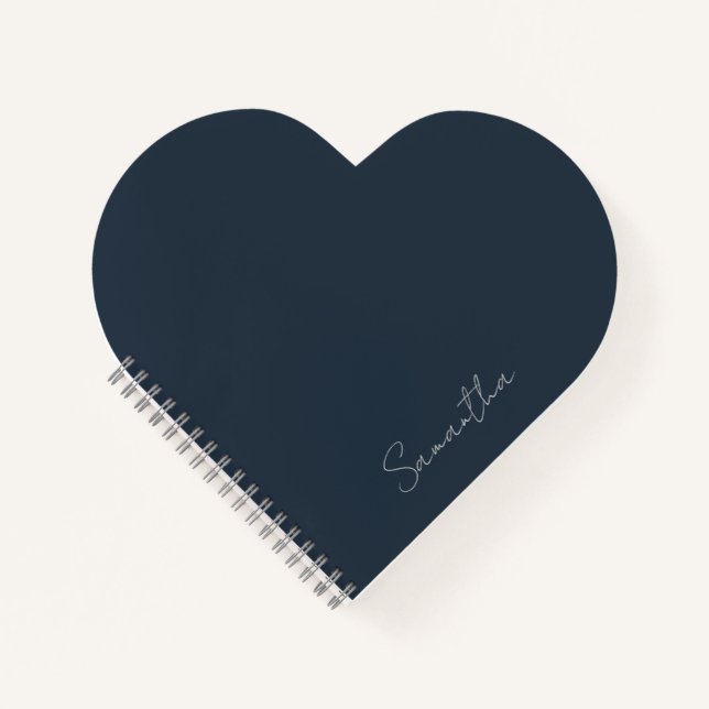 Eleganter Individuelle Name Dark Blue Notebook Notizbuch (Vorderseite)