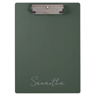 Eleganter Individuelle Name Dark Green Klemmbrett
