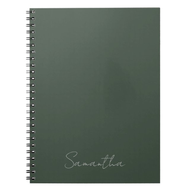 Eleganter Individuelle Name Dark Green Notizblock (Vorderseite)