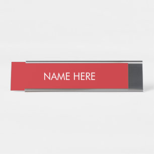 Eleganter individuelle Name in Rot und Weiß Schreibtischnamensplakette