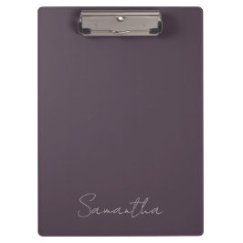 Eleganter Individuelle Name Lila Taupe Klemmbrett