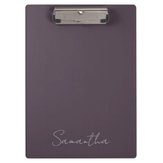 Eleganter Individuelle Name Lila Taupe Klemmbrett