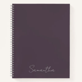 Eleganter Individuelle Name Lila Taupe Notizbuch