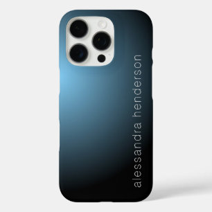 Eleganter individuelle Name Marineblau Schwarz Obe iPhone 16 Pro Hülle