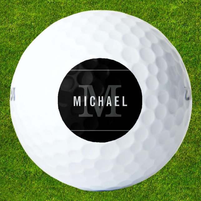 Eleganter Individuelle Name Monogram Personalisier Golfball (Von Creator hochgeladen)