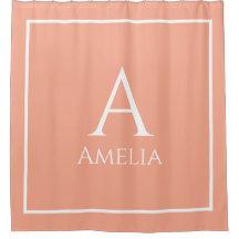 Eleganter Individuelle Name Monogramm Pfirsich und