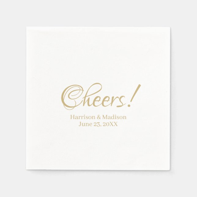 Eleganter individuelle Name-Text Hochzeit Serviette (Vorderseite)