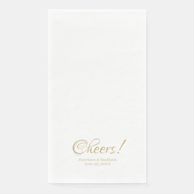 Eleganter individuelle Name-Text Hochzeit Serviette (Vorderseite)