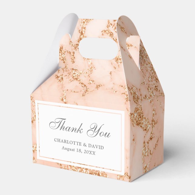 Eleganter, individueller Rosa- und Goldmarmor Geschenkschachtel (Vorderseite)