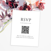 Eleganter Initial Script Monogram QR Code Hochzeit