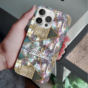 Eleganter irisierender, gürtnenhaft geometrisch iPhone 16 pro hülle