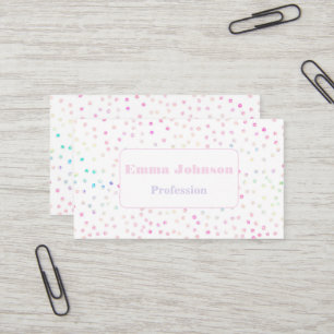 Eleganter, irrisierender Glitzer Dots White Design Visitenkarte
