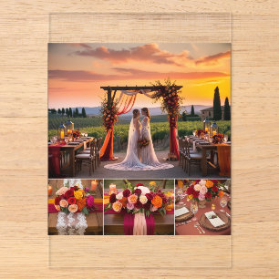 Eleganter italienischer Sunset Wedding Dekor Acryleinladungen
