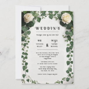 Eleganter Ivy Wedding Table Plan und Einladungen