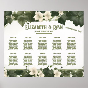 Eleganter Ivy Wedding Table Plan und Einladungen Poster