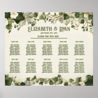 Eleganter Ivy Wedding Table Plan und Einladungen