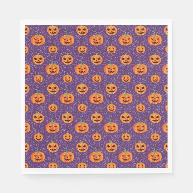 Eleganter Jack O' Lanterns Serviette (Vorderseite)