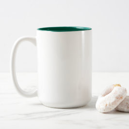 Eleganter Jägergrün-Weiß-Ton Zweifarbige Tasse