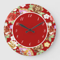 Eleganter japanischer asiatischer Artwork Red Flor