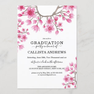 Eleganter japanischer Cherry Blossom Abschluss Einladung