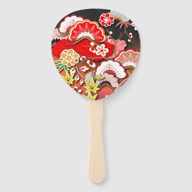 Eleganter japanischer Herbst Kimono Fächer (Vorderseite)