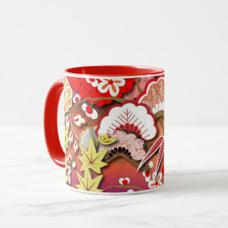 Eleganter japanischer Herbst Kimono Tasse