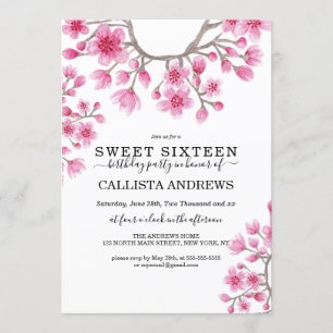 Eleganter Japanischer Kirschblossom Blumensüß 16 Einladung