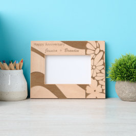 Eleganter Jubiläumsgeschenk Laser Etched Holzrahme Geätzte Rahmen