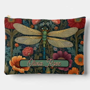 Eleganter Jugendstil Herbstblüten Libelle Zubehörtasche