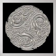 Eleganter Jugendstil silberfarbener Metalllook mod