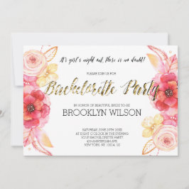 Eleganter Junggeselinnen-Abschied mit Blumen Einladung