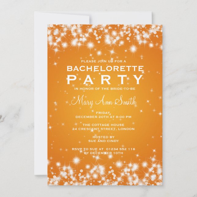 Eleganter Junggeselinnen-Abschied Winter Sparkle O Einladung (Vorderseite)