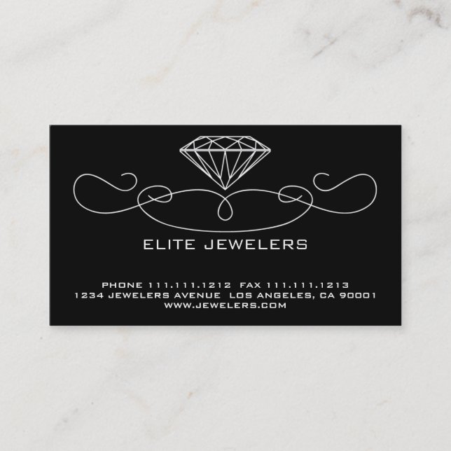 ELEGANTER JUWELIER-DIAMANT-VORDERE U. HINTERE VISITENKARTE (Vorderseite)