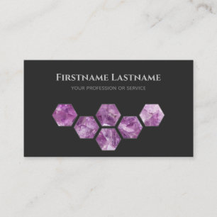 Eleganter Juwelier dunkelgrau violett Amethyst hex Visitenkarte