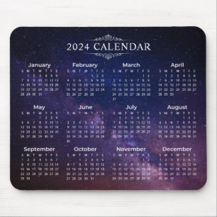 Eleganter Kalender 2024 auf der Milchstraße   Mous Mousepad