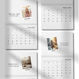 Eleganter Kalender mit Foto und Zitat 2026