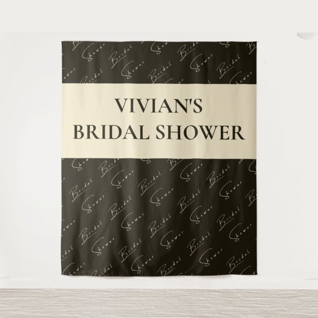 Eleganter Kalligrafie Textmuster Bridal Hintergrun Wandteppich (Vorderseite)