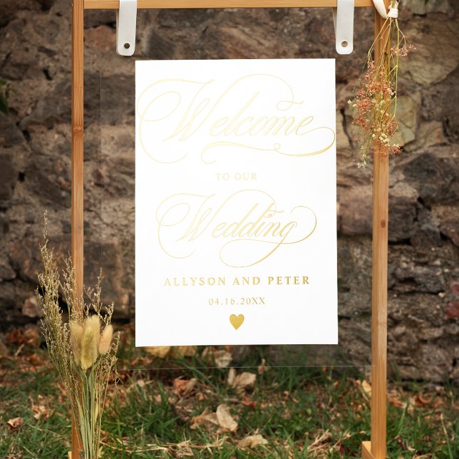 Eleganter kalligrafischer Hochzeitsempfang in Gold Foliendrucke (Von Creator hochgeladen)