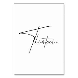 Eleganter kalligrafischer Hochzeitstisch 13 Tischn Tischnummer