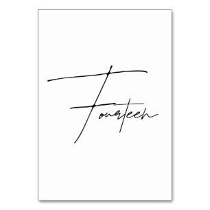 Eleganter kalligrafischer Hochzeitstisch 14 Tischn Tischnummer