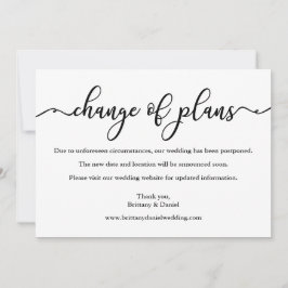 Eleganter kalligrafischer Wechsel von Plänen für H Save The Date