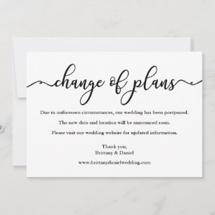 Eleganter kalligrafischer Wechsel von Plänen für H Save The Date