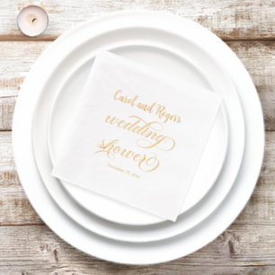 Eleganter Kalligraphie-Polterabend Servietten Mit Folie